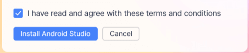 agree terms to install android studio
